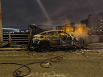 Ранним утром в Петербурге подросток на Mercedes устроил ДТП с возгоранием