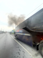 В деревне Иссад загорелся автобус из Череповца