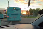 Видео: В Петербурге водитель автобуса извинился за езду по тротуару